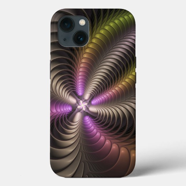 Abstrakt Shiny Trippy Color 3D Fractal Art (Baksida)