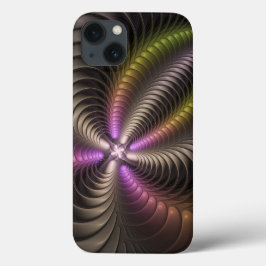 Abstrakt Shiny Trippy Color 3D Fractal Art