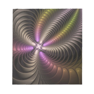 Abstrakt Shiny Trippy Color 3D Fractal Art Anteckningsblock