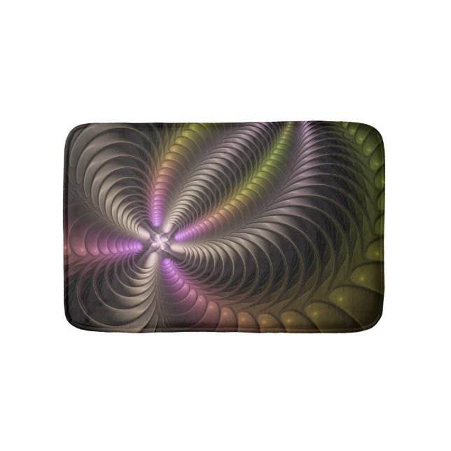Abstrakt Shiny Trippy Color 3D Fractal Art Badrumsmatta (Framsidan)
