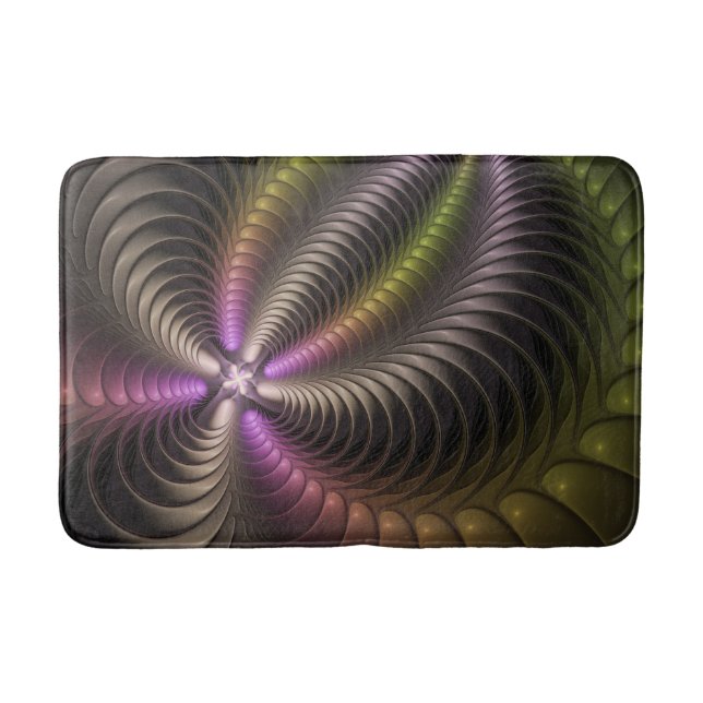 Abstrakt Shiny Trippy Color 3D Fractal Art Badrumsmatta (Framsidan)