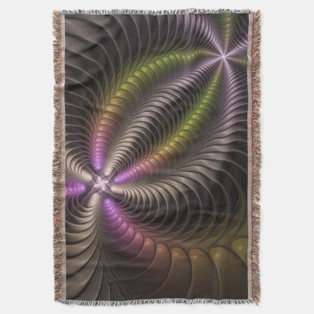 Abstrakt Shiny Trippy Color 3D Fractal Art Filt (Framsidan Vertikal)
