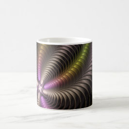 Abstrakt Shiny Trippy Color 3D Fractal Art Kaffemugg