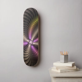 Abstrakt Shiny Trippy Color 3D Fractal Art Mini Skateboard Bräda 18,5 Cm