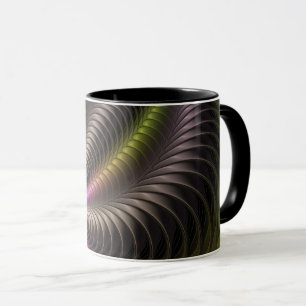 Abstrakt Shiny Trippy Color 3D Fractal Art Mugg
