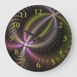 Abstrakt Shiny Trippy Color 3D Fractal Art Stor Klocka