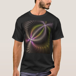 Abstrakt Shiny Trippy Color 3D Fractal Art T Shirt