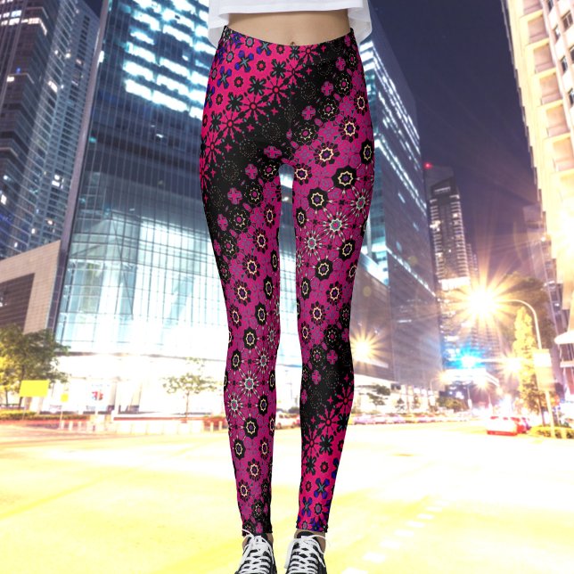 Abstrakt Shock rosa Mönster Leggings (Skapare uppladdad)