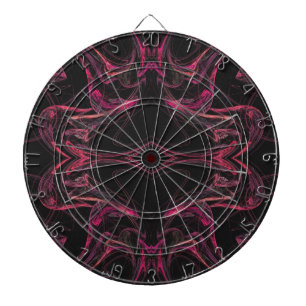 Abstrakt Shock rosa och Black Fractal Dart Board Darttavla
