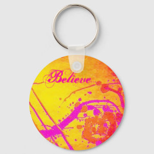 Abstrakt"shock rosa, tror… keychain nyckelring