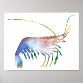 Abstrakt Shrimp silhouette Poster