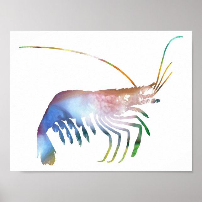 Abstrakt Shrimp silhouette Poster (Framsidan)