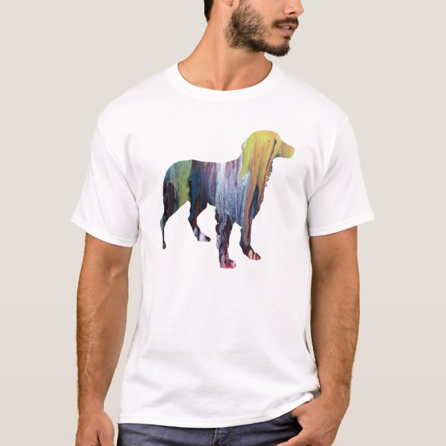 Abstrakt Silhouette för Brittany Spaniel Tee (Framsida)
