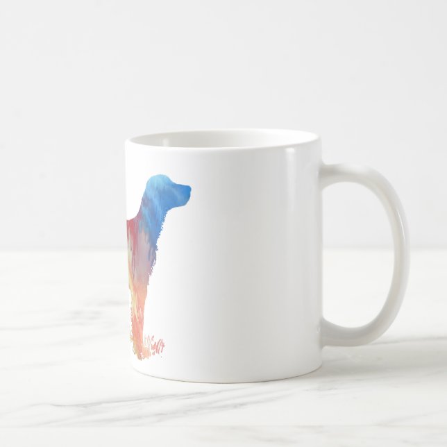 Abstrakt silhouette för engelsk setter kaffemugg (Höger)