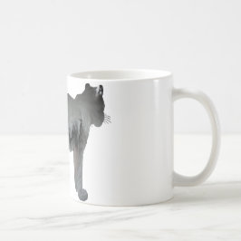 Abstrakt silhouette för snöleopard kaffemugg