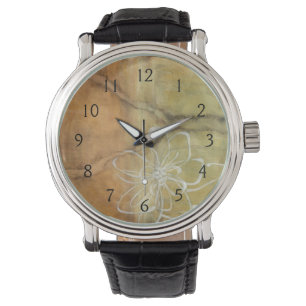 Abstrakt Silhouette-målning på Tan Background Armbandsur