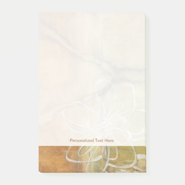 Abstrakt Silhouette-målning på Tan Background Post-it Block (Framsida)