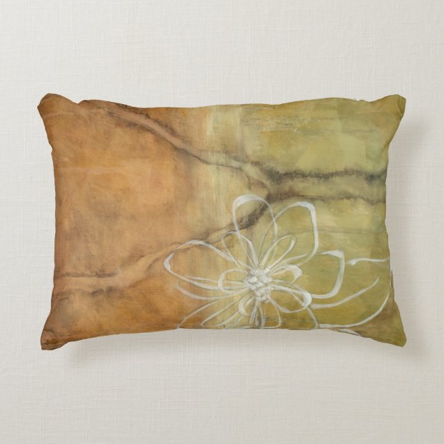 Abstrakt Silhouette-målning på Tan Background Prydnadskudde (Framsidan)