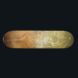 Abstrakt Silhouette-målning på Tan Background Skateboard Bräda 20,5 Cm<br><div class="desc">Bakgrunden till den här Jennifer Goldberger-målningen ser ut som en bord med en spricka i den. Det finns också en abstrakt silhuett av en blomma som är gjord i vit färg,  som knappt överskrider den bruna bakgrunden.</div>