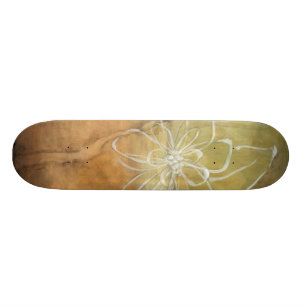 Abstrakt Silhouette-målning på Tan Background Skateboard Bräda 20,5 Cm
