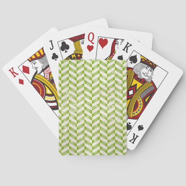 Abstrakt sillbensmönster i grönska spel kort (Baksidan)