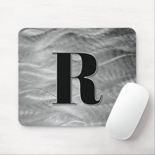 Abstrakt Silver Brushed Metall Monogram Musmatta