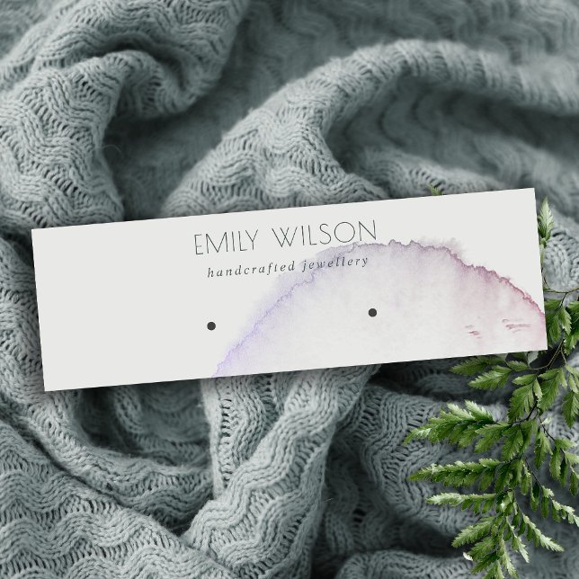 Abstrakt Silver Grått Rosa Lila  Visning Mini Visitkort (Skapare uppladdad)