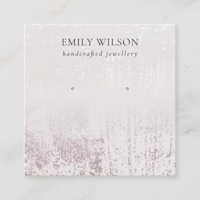 Abstrakt Silver Guld Stud Earring Visning Ro  Fyrkantigt Visitkort (Framsida)