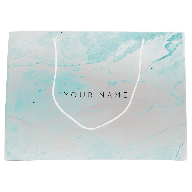 Abstrakt Silver  marmor, metalliskt Aqua (Framsidan)