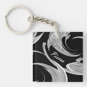 Abstrakt Silver Pisces Zodiac
