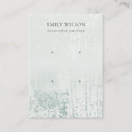 Abstrakt Silver Rain Aqua 2 Stud Earring Visning Visitkort