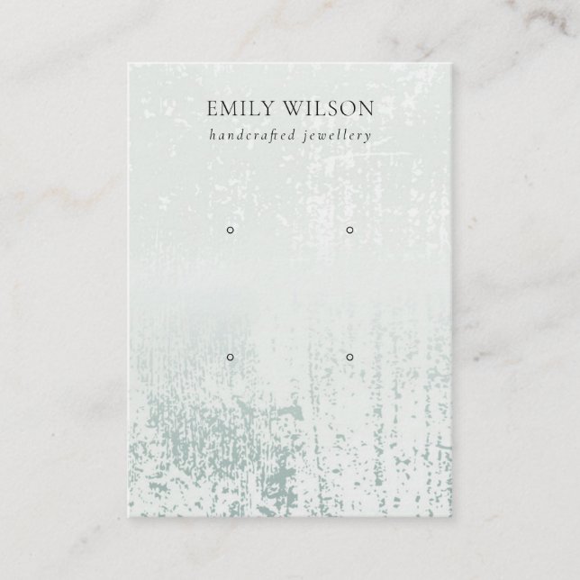 Abstrakt Silver Rain Aqua 2 Stud Earring Visning Visitkort (Framsida)