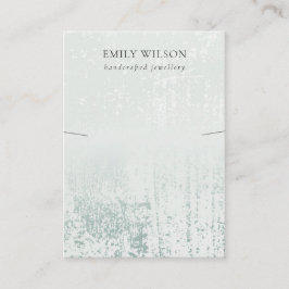 Abstrakt Silver Rain Aqua Struktur Necklace Visnin Visitkort