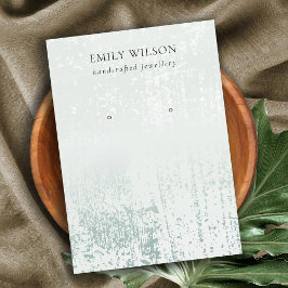 Abstrakt Silver Rain Aqua Struktur Öarring Visning Visitkort