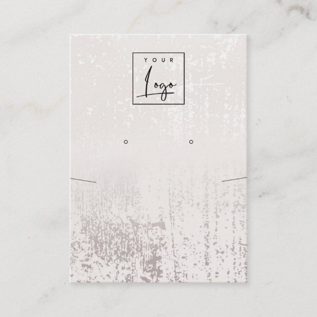 Abstrakt Silver Rain Necklace Earring Logotyp Visn Visitkort (Framsida)