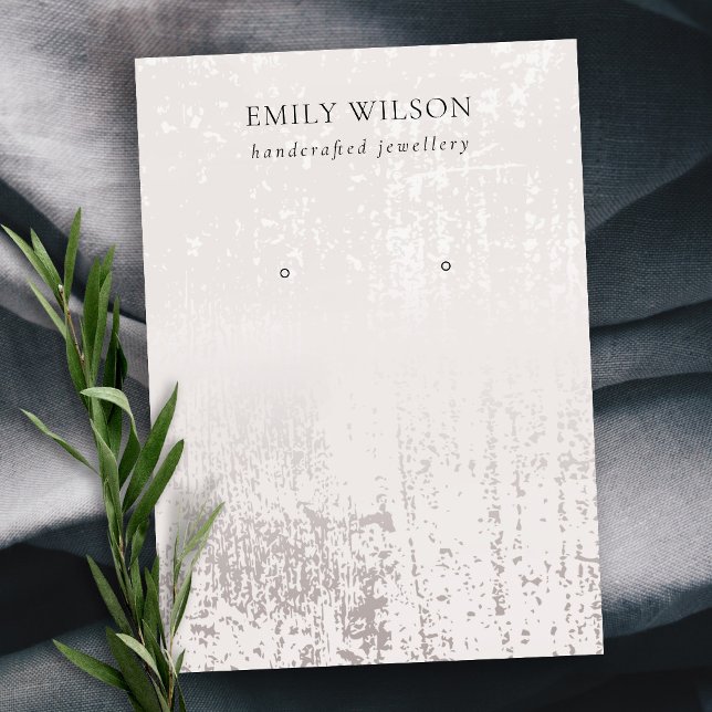 Abstrakt Silver Rain Struktur Stud Earring Visning Visitkort (Skapare uppladdad)