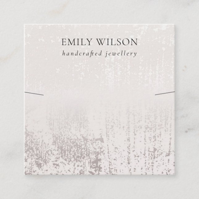 Abstrakt Silver Rainfall Necklace Band-mall Fyrkantigt Visitkort (Framsida)