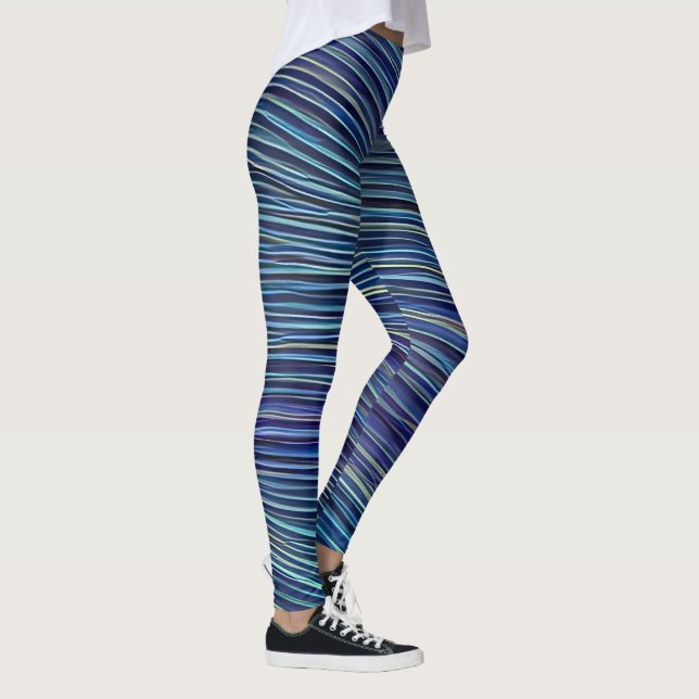 Abstrakt Sjölandskap Fractured Vinkar 05 Leggings (Höger)