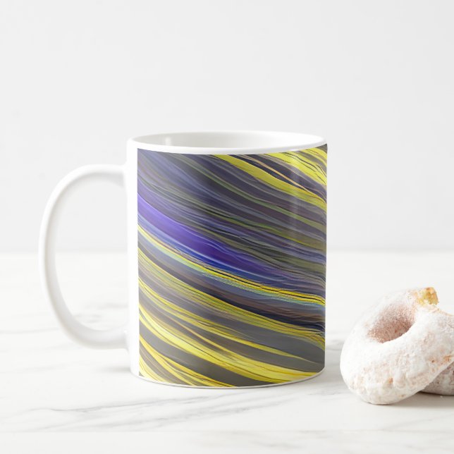 Abstrakt Sjölandskap Fractured Vinkar 06 Kaffemugg (Med munk)