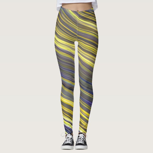 Abstrakt Sjölandskap Fractured Vinkar 06 Leggings (Framsida)