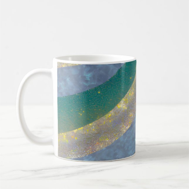 Abstrakt Sjölandskap Fractured Vinkar 16 Kaffemugg (Vänster)