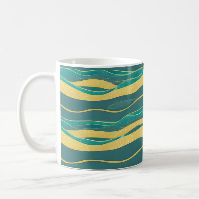 Abstrakt Sjölandskap Fractured Vinkar 20 Kaffemugg (Vänster)