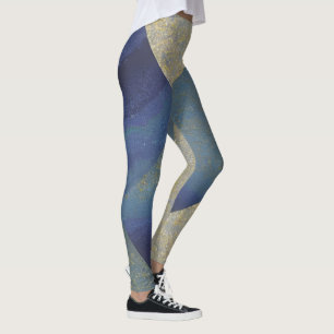 Abstrakt Sjölandskap Frakturerade Sicksackvågor 09 Leggings