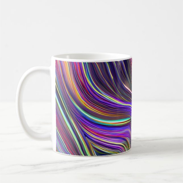 Abstrakt Sjölandskap frakturerat Vinkar 24 Kaffemugg (Vänster)
