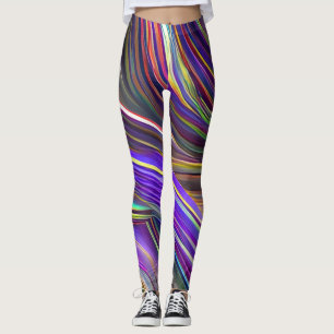 Abstrakt Sjölandskap frakturerat Vinkar 24 Leggings