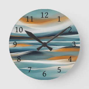 Abstrakt Sjölandskap Havsdesign 316 Rund Klocka