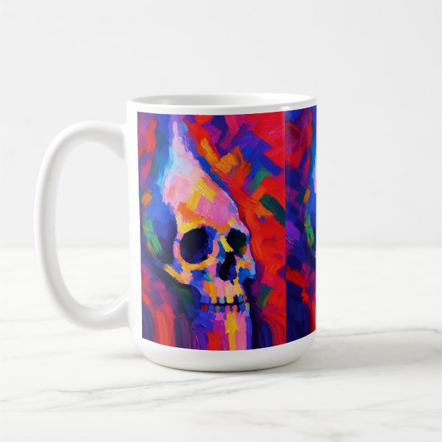 Abstrakt Skalle Målning Vägg Konsttryck Kaffemugg (Vänster)