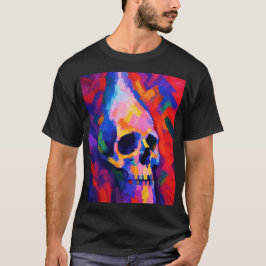 Abstrakt Skalle Målning Vägg Konsttryck T Shirt