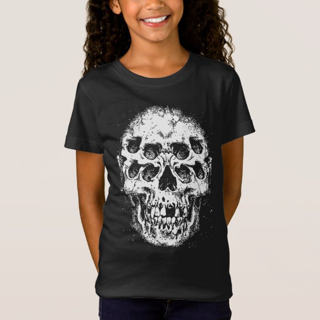 Abstrakt Skalle med Flera Ögon T Shirt (Framsida)