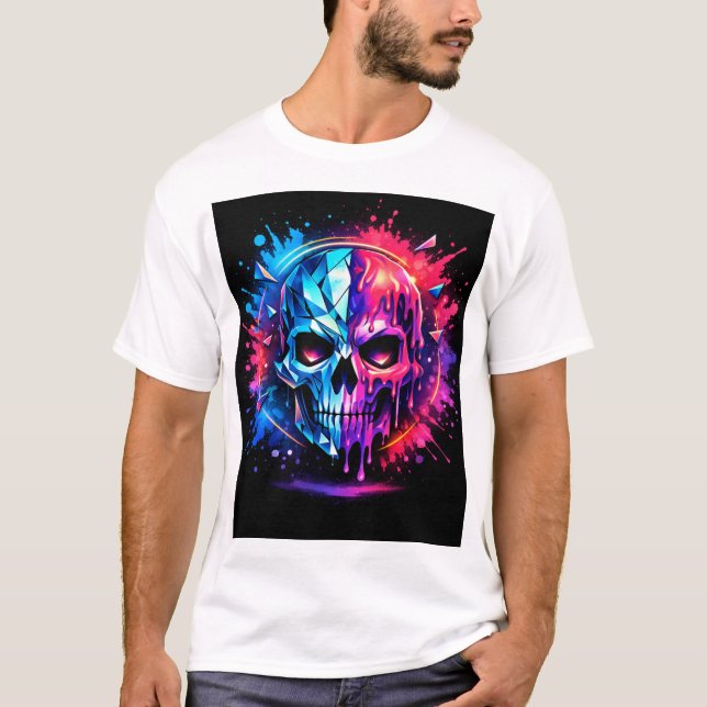 Abstrakt Skalle T Shirt (Framsida)